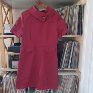 Anthropologie Tulle Retro Mod quilted red minidress NWT Size L